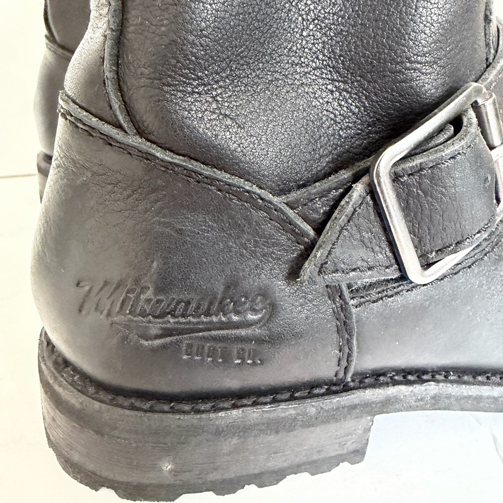 Men's Black Leather Riding Boots - Picture 5 of 7
